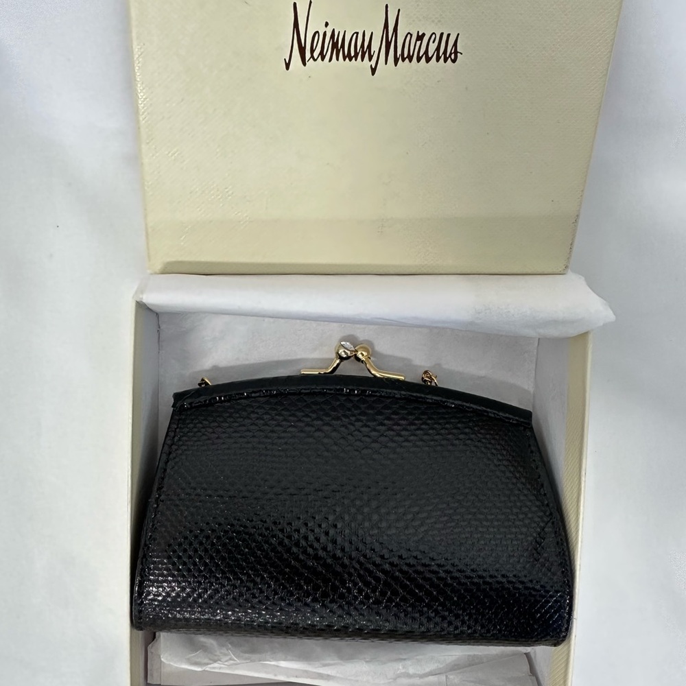 Vintage Judith  Leiber Lizard Mini bag with Crystal Clasp and Gold Chain New